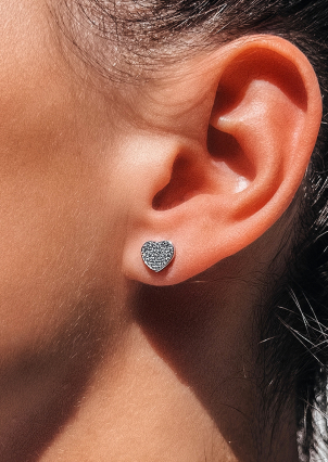 Сережки фіаніт Срібло 925° (родій) 40011