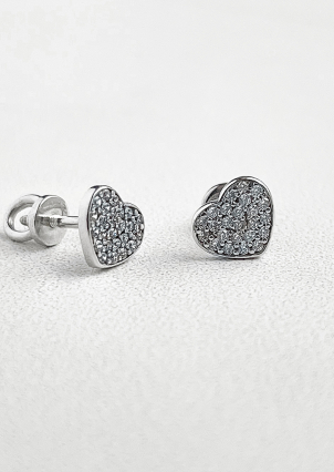 Сережки фіаніт Срібло 925° (родій) 40011