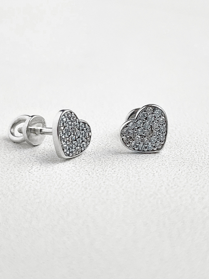 Сережки фіаніт Срібло 925° (родій) 40011