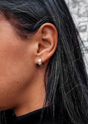 Сережки без вставок Срібло 925° (родій) 20198