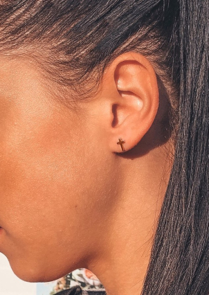 Сережки без вставок Срібло 925° золото 375° 469с