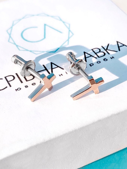 Earrings without inserts Silver 925° gold 375° 469s