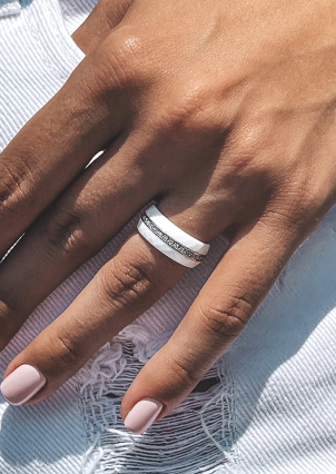 Каблучка Кераміка фіаніт срібло 925°/ ювелірна кераміка с1111б