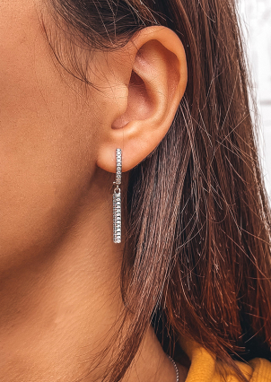 Сережки фіаніт Срібло 925° (родій) 82082