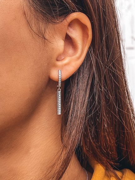 Сережки фіаніт Срібло 925° (родій) 82082