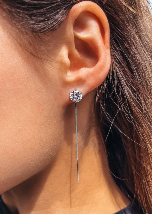 Сережки фіаніт Срібло 925° (родій) 82610