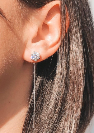 Сережки фіаніт Срібло 925° (родій) 82610