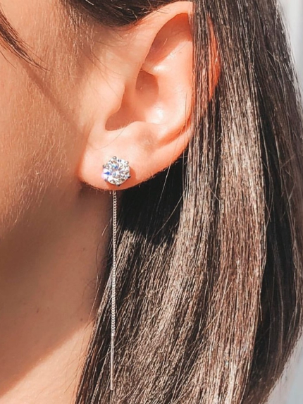 Сережки фіаніт Срібло 925° (родій) 82610