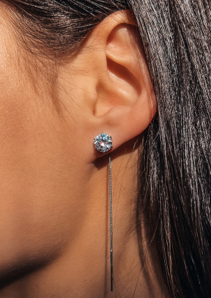 Сережки фіаніт Срібло 925° (родій) 82610