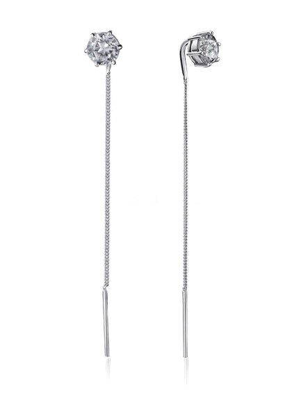 Сережки фіаніт Срібло 925° (родій) 82610