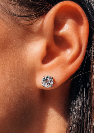 Сережки фіаніт Срібло 925° (родій) 72301