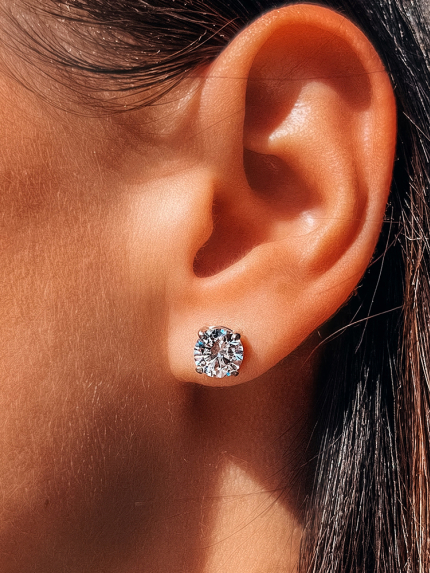 Сережки фіаніт Срібло 925° (родій) 72301