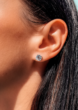 Сережки фіаніт Срібло 925° (родій) 72301