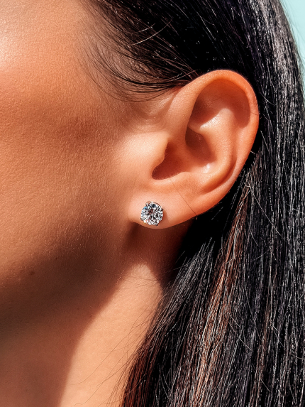 Сережки фіаніт Срібло 925° (родій) 72301