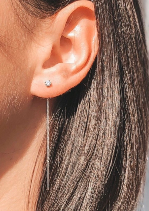 Сережки фіаніт Срібло 925° (родій) 82614