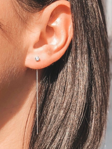 Сережки фіаніт Срібло 925° (родій) 82614