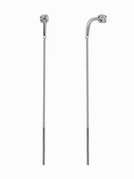 Сережки фіаніт Срібло 925° (родій) 82614