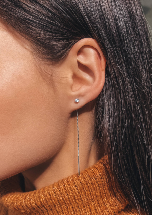 Сережки фіаніт Срібло 925° (родій) 82614