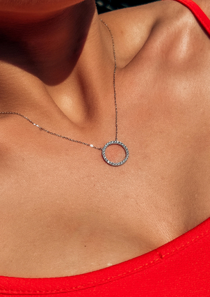 Кольє Фіаніт (5А) Срібло 925° (родій) кл2ф/3019