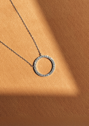 Кольє Фіаніт (5А) Срібло 925° (родій) кл2ф/3019