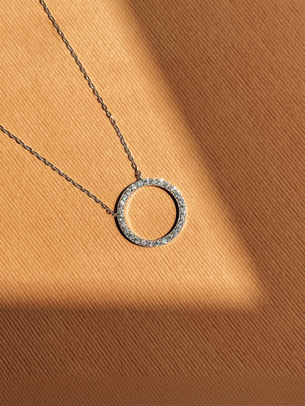 Кольє Фіаніт (5А) Срібло 925° (родій) кл2ф/3019