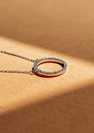 Кольє Фіаніт (5А) Срібло 925° (родій) кл2ф/3019