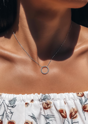 Кольє Фіаніт (5А) Срібло 925° (родій) кл2ф/3019