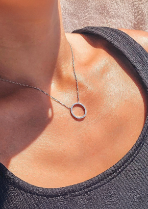 Кольє Фіаніт (5А) Срібло 925° (родій) кл2ф/3019