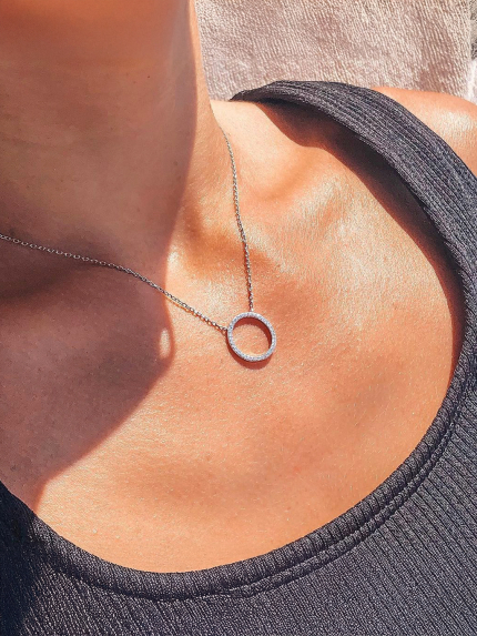 Кольє Фіаніт (5А) Срібло 925° (родій) кл2ф/3019