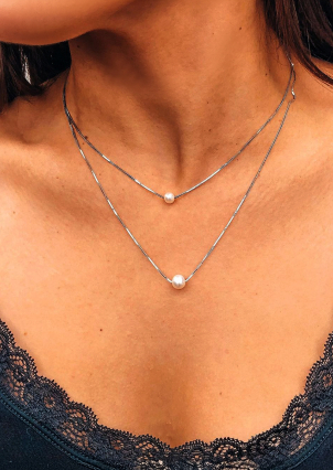 Кольє перлина Срібло 925° (родій) кл2ж/802