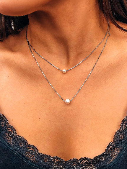 Кольє перлина Срібло 925° (родій) кл2ж/802