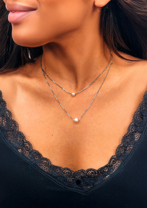 Кольє перлина Срібло 925° (родій) кл2ж/802