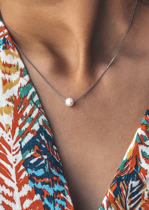 Кольє перлина Срібло 925° (родій) кл2ж/800