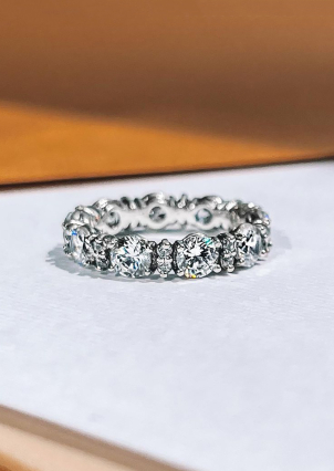 Pierścionek z cyrkonem Srebro 925° (rod) 1136