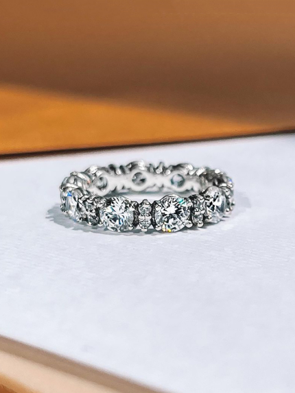 Pierścionek z cyrkonem Srebro 925° (rod) 1136