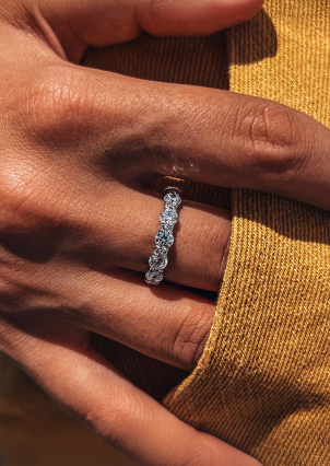 Pierścionek z cyrkonem Srebro 925° (rod) 1136