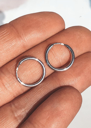 Сережки без вставок Срібло 925° (родій) 1-5001.0.2