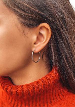 Сережки без вставок Срібло 925° (родій) 1-5003.0.9