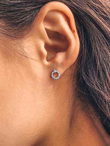 Сережки фіаніт Срібло 925° (родій) с2ф/1012