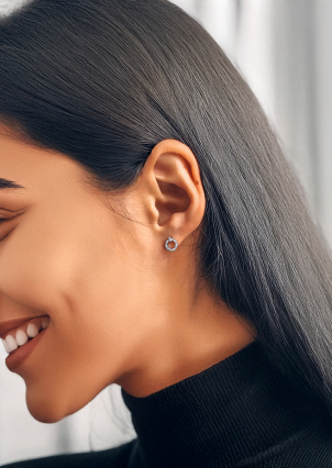 Сережки фіаніт Срібло 925° (родій) с2ф/1012