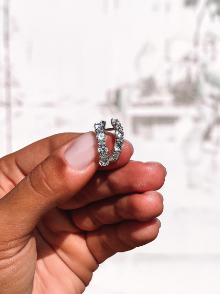 Сережки фіаніт Срібло 925° (родій) 1136