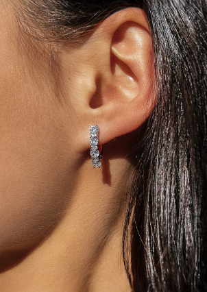 Сережки фіаніт Срібло 925° (родій) 1136