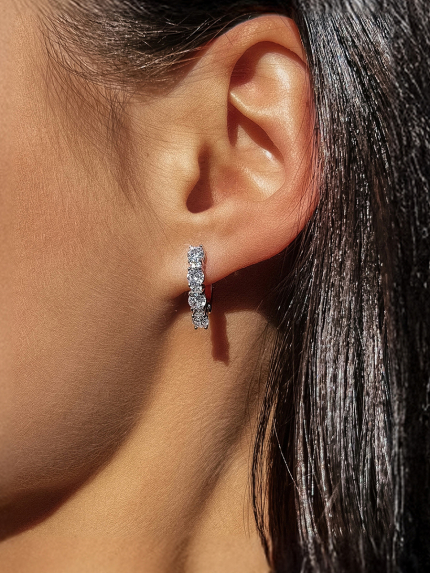 Сережки фіаніт Срібло 925° (родій) 1136