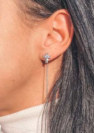 Сережки фіаніт Срібло 925° (родій) 0583.30