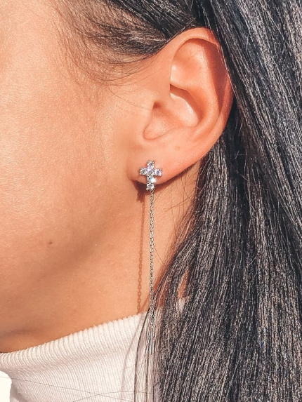 Сережки фіаніт Срібло 925° (родій) 0583.30