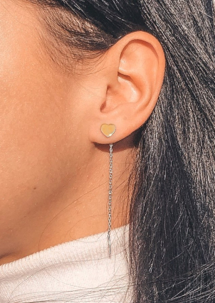 Сережки без вставок Срібло 925° золото 375° 0618.10