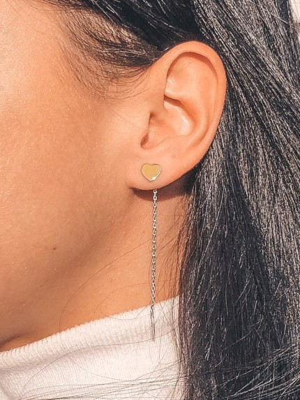 Сережки без вставок Срібло 925° золото 375° 0618.10