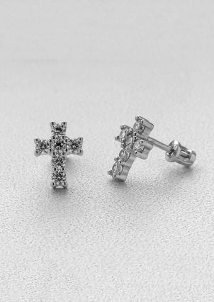 Сережки фіаніт Срібло 925° (родій) 058310