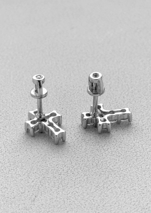 Сережки фіаніт Срібло 925° (родій) 058310