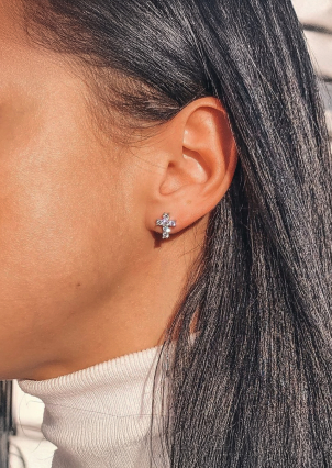 Сережки фіаніт Срібло 925° (родій) 058310